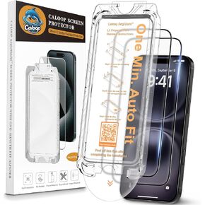 CALOOP 3+1 Pack Level 3 Aegis Shield for iPhone 16/15 Screen Protector,Bubble Fingerprint Free Crack-Proof Tempered Glass,8K HD Clarity Full Coverage,Easy Applicator Installation,2-Year Warranty