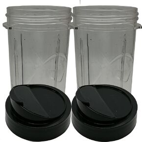 Replacement 24oz Blend-N-Go Cup with lid,Compatible with Oster pro blade:Oster Pro 1200 Blenders (BLSTMB-CBG, BLSTMB-CBF, BLSTMB-BBG) (2)