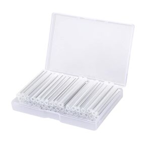 50PC Fiber Heat Shrinkable Tube (5.5mm Dia x 60mm length) Double Steel Needle Clear PE Fiber Splice Tubes Optical Fiber Fusion Splice Protection Sleeves