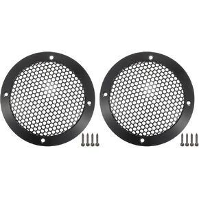 ACROPIX Universal 3" Car Speaker Grills Cover Mesh Round 3 Inch Audio Speaker Subwoofer Guard Protector Case with Mounting Screws Iron Aluminum Alloy Black - Pack of 2
