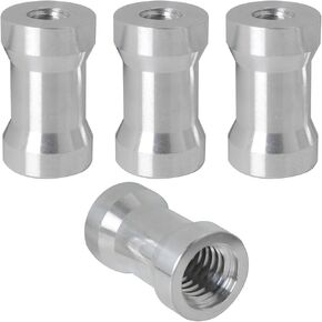 4PCS Tripod Adaptor 1/4 Female to 3/8 Female Aluminium Straight Fill Light Adaptor Tripod for Monopod Pole Rail System Light Stand Silver