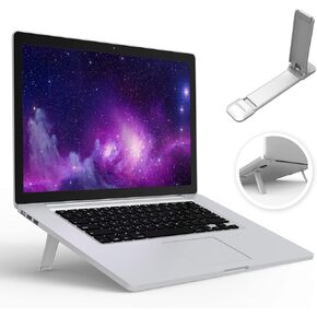 Laptop Stand, Zinc-Alloy Foldable Portable Notebook Stand,Ergonomic,Compatible with MacBook, HP, Lenovo, Dell, All 9-17" Laptops、Tablets and Phones,Silver,1Pack(Laptop needs 2 Stand,please order 2pcs)