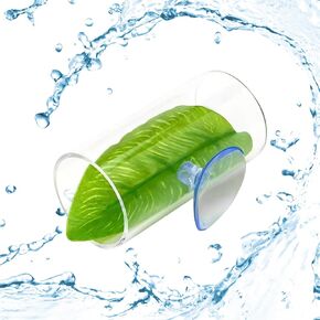 WishLotus Betta Fish Tube Tunnel, Transparent Acrylic Betta Fish Accessories with Suction Cups, Betta Fish Toys Hideout Tube for Small Fish Shrimp (Transparent)