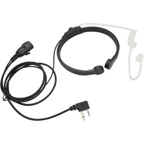 VOX Neck Mic Throat Microphone and Headset Tactical Walkie Talkie Earpiece Headphone for Midland 2 Pin Radios