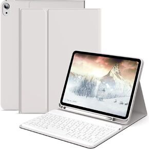KENKE Keyboard Case for iPad 10th Generation 2022 10.9 inch with Pencil Holder, Soft TPU Back, Detachable Wireless Bluetooth iPad Keyboard Case for New iPad 10th Gen 2022, Auto Wake/Sleep, Gray