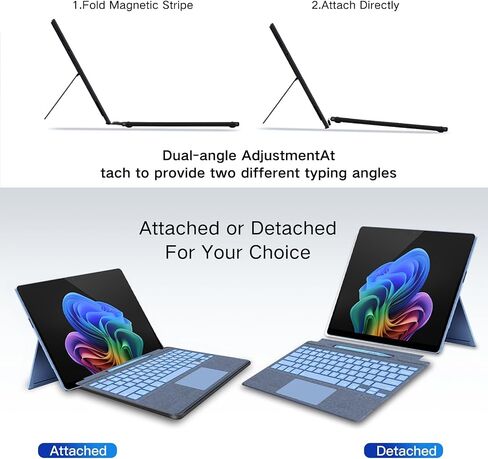 لوحة مفاتيح Surface Pro 9 مع قلم نحيف، متوافقة مع Microsoft Surface Pro 11 10 9 8 X، لوحة مفاتيح بإضاءة خلفية لاسلكية بلوتوث مقاس 13 بوصة مع قلم نحيف، لوحة مفاتيح مع قلم نحيف in Saudi Arabia