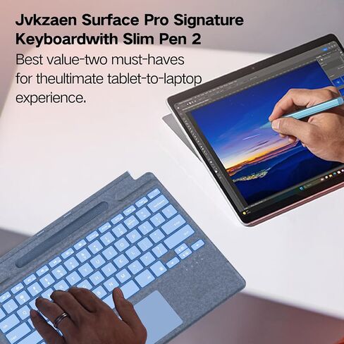 لوحة مفاتيح Surface Pro 9 مع قلم نحيف، متوافقة مع Microsoft Surface Pro 11 10 9 8 X، لوحة مفاتيح بإضاءة خلفية لاسلكية بلوتوث مقاس 13 بوصة مع قلم نحيف، لوحة مفاتيح مع قلم نحيف in Saudi Arabia