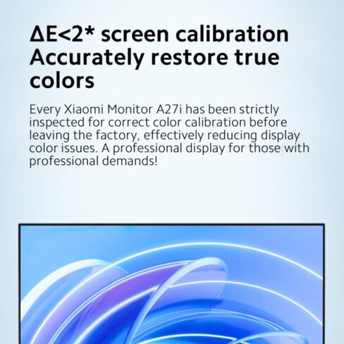 Xiaomi A27i 27 inch Monitor, 100Hz high Refresh Rate, IPS Hard Screen, 7.5mm Ultra-Slim Body, 1080p FHD Resolution, ∆Е<2 Factory Color Calibration for Each Screen, DP 1.4 Supported and Easy mounting in Kuwait