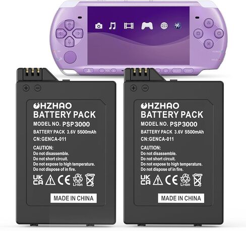 2 حزمة بطارية PSP 3000 قابلة لإعادة الشحن بقدرة 5500 مللي أمبير في الساعة، 2024 ترقية جديدة لبطارية 3.6 فولت عالية السعة لوحدة التحكم PSP 3000 / PSP Slim 2000 PSP-S110، PSP-2001، PSP-3000، PSP-3001 PSP Slim Console إلخ in Kuwait