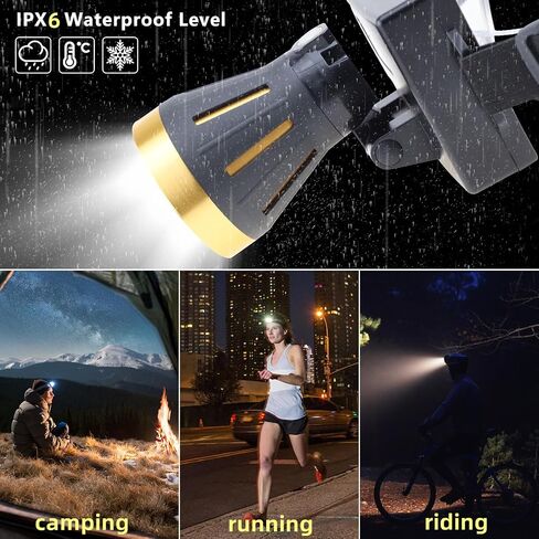 LED Rechargeable Headlamp, 10000 Lumens with 36h Battery Life IPX6 Waterproof, Super Bright Headlights with 3 Modes or Outdoor Running Hunting Hiking Camping in Saudi Arabia
