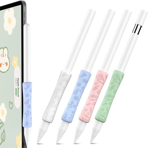 4 عبوات من المقابض اللطيفة المصممة لقلم Apple الجيل الثاني وقلم Apple (USB-C) تدعم المقبض الشحن المغناطيسي وتصميم مريح واقٍ متوافق مع قلم iPad (أبيض/أزرق//وردي/أخضر) in Kuwait