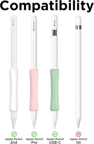 4 عبوات من المقابض اللطيفة المصممة لقلم Apple الجيل الثاني وقلم Apple (USB-C) تدعم المقبض الشحن المغناطيسي وتصميم مريح واقٍ متوافق مع قلم iPad (أبيض/أزرق//وردي/أخضر) in Kuwait