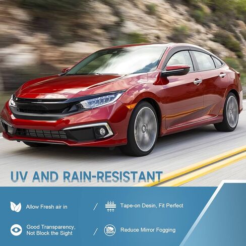 Rain Guards for Toyota Highlander 2020 2021 2022 2023 2024 L LE XLE XSE Limited Platinum Hybrid, Durable Tape on Side Windows Wind Deflectors, Vent Visors, Rain Visor, Window Visor- 6 PCS in Kuwait