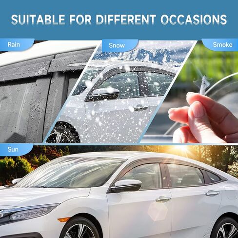 Rain Guards for Toyota Highlander 2020 2021 2022 2023 2024 L LE XLE XSE Limited Platinum Hybrid, Durable Tape on Side Windows Wind Deflectors, Vent Visors, Rain Visor, Window Visor- 6 PCS in Kuwait