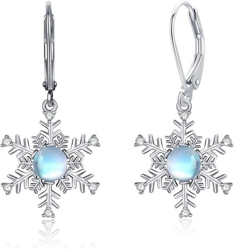 Snowflake Earrings 925 Sterling Silver Snowflake Dangle Drop Earrings with White Turquoise Christmas Jewelry Gifts for Women in Kuwait