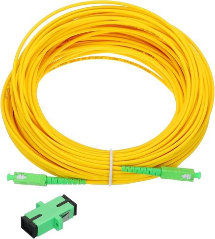 MECCANIXITY 1Pcs 15M(49.2Ft) SC/APC to SC/APC Fiber Optic Patch Cable Single Mode Simplex Cable with SC/APC Coupler LSZH Jumper Fiber Optical for Network Transceiver Instrumentation,OS2 Grade in Saudi Arabia