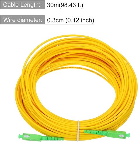 MECCANIXITY 1Pcs 15M(49.2Ft) SC/APC to SC/APC Fiber Optic Patch Cable Single Mode Simplex Cable with SC/APC Coupler LSZH Jumper Fiber Optical for Network Transceiver Instrumentation,OS2 Grade in Saudi Arabia