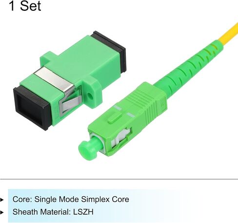 MECCANIXITY 1Pcs 15M(49.2Ft) SC/APC to SC/APC Fiber Optic Patch Cable Single Mode Simplex Cable with SC/APC Coupler LSZH Jumper Fiber Optical for Network Transceiver Instrumentation,OS2 Grade in Saudi Arabia