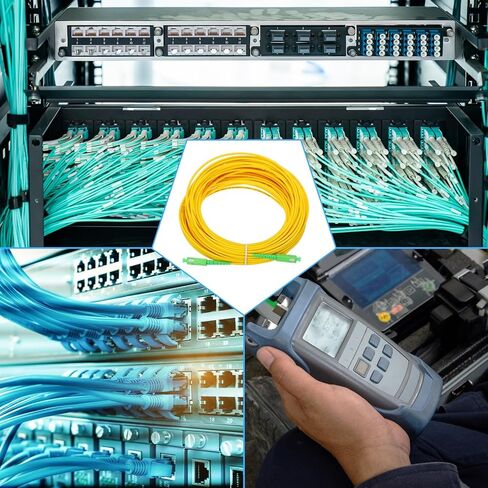 MECCANIXITY 1Pcs 15M(49.2Ft) SC/APC to SC/APC Fiber Optic Patch Cable Single Mode Simplex Cable with SC/APC Coupler LSZH Jumper Fiber Optical for Network Transceiver Instrumentation,OS2 Grade in Saudi Arabia