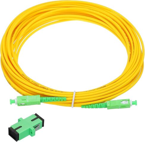MECCANIXITY 1Pcs 15M(49.2Ft) SC/APC to SC/APC Fiber Optic Patch Cable Single Mode Simplex Cable with SC/APC Coupler LSZH Jumper Fiber Optical for Network Transceiver Instrumentation,OS2 Grade in Saudi Arabia