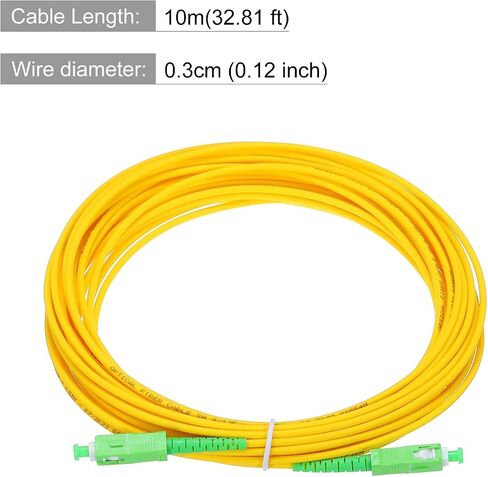 MECCANIXITY 1Pcs 15M(49.2Ft) SC/APC to SC/APC Fiber Optic Patch Cable Single Mode Simplex Cable with SC/APC Coupler LSZH Jumper Fiber Optical for Network Transceiver Instrumentation,OS2 Grade in Saudi Arabia