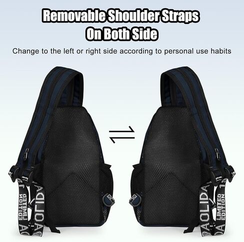 حقيبة ظهر Geestock Crossbody Sling للرجال والنساء، حقيبة كتف قابلة للتحويل وحقيبة صدر مقاومة للماء للرحلات النهارية والمشي لمسافات طويلة (أزرق داكن) in Saudi Arabia