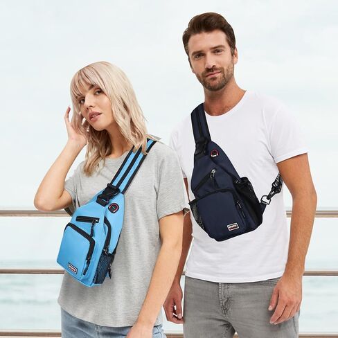 حقيبة ظهر Geestock Crossbody Sling للرجال والنساء، حقيبة كتف قابلة للتحويل وحقيبة صدر مقاومة للماء للرحلات النهارية والمشي لمسافات طويلة (أزرق داكن) in Saudi Arabia