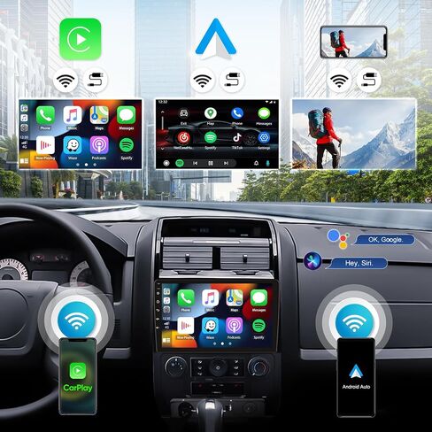 راديو ستيريو للسيارة 8 النواة 2G+64G لسيارة Ford Escape 2008 2009 2010 2011 2012 مع CarPlay اللاسلكي Android Auto Android 13 راديو 9 بوصة IPS شاشة لمس بلوتوث راديو السيارة مع DSP GPS FM AHD كاميرا احتياطية in Saudi Arabia