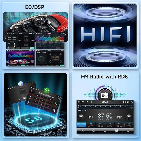 [4+64G] Hodozzy Android Single Din Car Stereo مع Wireless CarPlay/Android Auto، 10.1 بوصة 360 درجة قابلة للتعديل وشاشة تعمل باللمس راديو السيارة مع وصلة مرآة بلوتوث GPS WiFi FM RDS DAB SWC + كاميرا احتياطية in Saudi Arabia