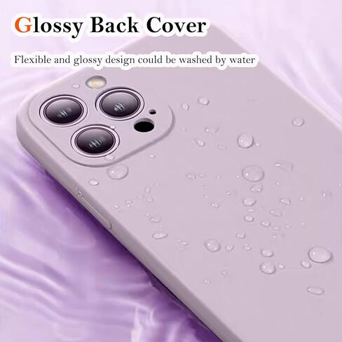 Slim Liquid Silicone for iPhone 15 Pro Max Phone Case, Shockproof Soft Gel Rubber Protective Cover, Solid Color Design Smooth for iPhone 15 Pro Max Full Body Cases Covers, Light Purple in Saudi Arabia