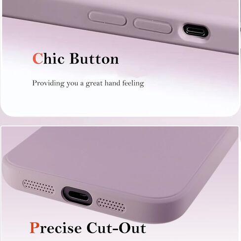 Slim Liquid Silicone for iPhone 15 Pro Max Phone Case, Shockproof Soft Gel Rubber Protective Cover, Solid Color Design Smooth for iPhone 15 Pro Max Full Body Cases Covers, Light Purple in Saudi Arabia