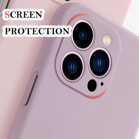 Slim Liquid Silicone for iPhone 15 Pro Max Phone Case, Shockproof Soft Gel Rubber Protective Cover, Solid Color Design Smooth for iPhone 15 Pro Max Full Body Cases Covers, Light Purple in Saudi Arabia