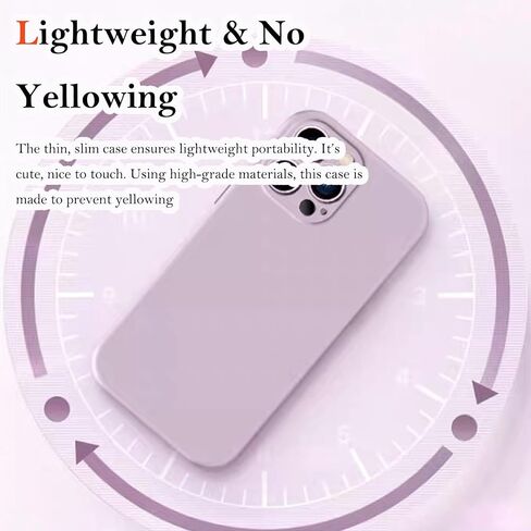 Slim Liquid Silicone for iPhone 15 Pro Max Phone Case, Shockproof Soft Gel Rubber Protective Cover, Solid Color Design Smooth for iPhone 15 Pro Max Full Body Cases Covers, Light Purple in Saudi Arabia