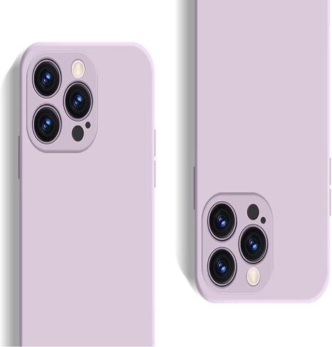 Slim Liquid Silicone for iPhone 15 Pro Max Phone Case, Shockproof Soft Gel Rubber Protective Cover, Solid Color Design Smooth for iPhone 15 Pro Max Full Body Cases Covers, Light Purple in Saudi Arabia