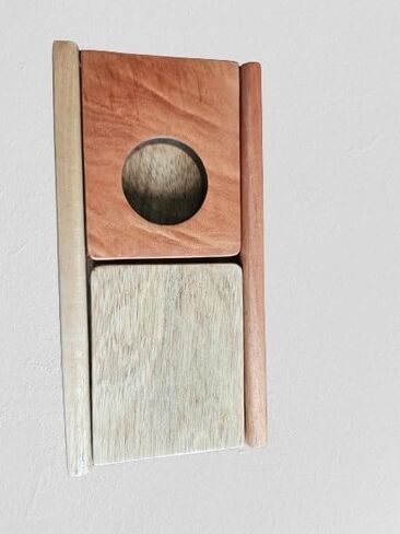 Chorreador, Costa Rican handcrafted foldable wooden pour-over coffee maker. Includes a large reusable cloth filter. Embedded Macaw wooden hand painted design. Color: Light Cedar. Perfect for travel in Saudi Arabia