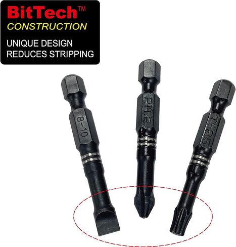 BIG RED BHT-5MTIB01R Torin Magnetic Torsion Impact Bit Set, 1/4" Hex Shank Screwdriver Bits, 5-Piece in Saudi Arabia