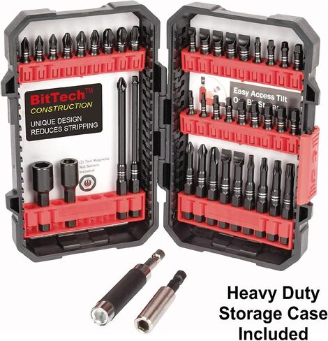 BIG RED BHT-5MTIB01R Torin Magnetic Torsion Impact Bit Set, 1/4" Hex Shank Screwdriver Bits, 5-Piece in Saudi Arabia