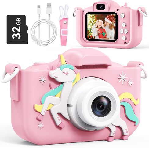 Kids Camera, Toddler Camera for Kids, Toys for Ages 5-7, Stocking Stuffers for Kids, Christmas Birthday Gifts for Girls, 1080P HD Video Kids Digital Camera, Toys Gifts for 3 4 5 6 7 8+ Year Old Girl in Saudi Arabia