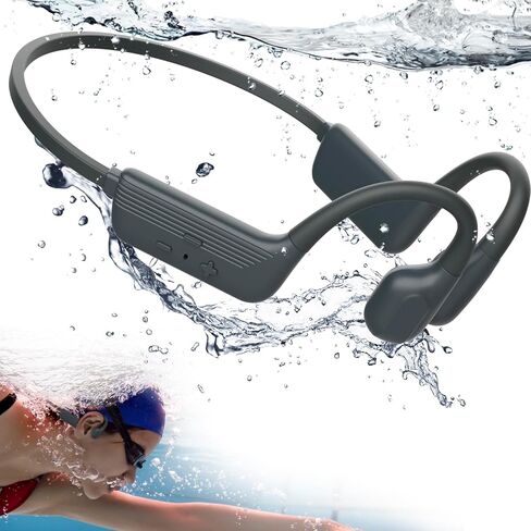 MONODEAL Swimming Headphones-IP68 Waterproof Headphones for Swimming,Open Ear Bluetooth 5.4 Swimming Headphones Underwater with 32GB Memory Card,Sports Headphones for Swimming,Running in Kuwait