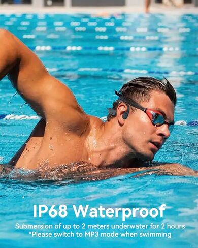 MONODEAL Swimming Headphones-IP68 Waterproof Headphones for Swimming,Open Ear Bluetooth 5.4 Swimming Headphones Underwater with 32GB Memory Card,Sports Headphones for Swimming,Running in Kuwait
