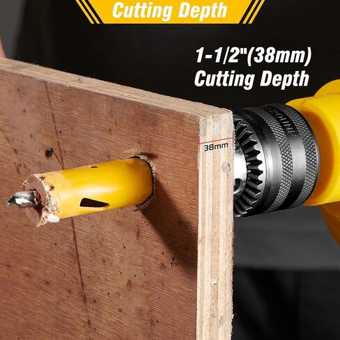 KATA Bi-Metal Hole Saw Kit, 7 Pieces Metal Hole Saw Set with 1-1/4" to 2-1/8" (32-54mm), 4PCS Hole Saw Blades in Case with Mandrels, Drill Bit, Hex Key for Thin Metal, Hard Wood, Drywall in Saudi Arabia