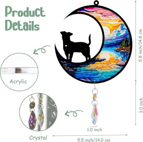 Sinops Dog Memorial Crystals Suncatcher,Pet Memorial Gifts for Dog,Loss of Dog Sympathy Gift for Pet Lovers,Personalized Memorial Gift for Garden in Saudi Arabia