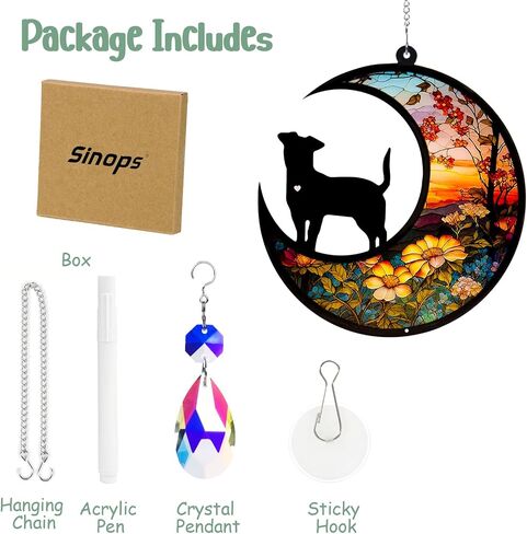 Sinops Dog Memorial Crystals Suncatcher,Pet Memorial Gifts for Dog,Loss of Dog Sympathy Gift for Pet Lovers,Personalized Memorial Gift for Garden in Saudi Arabia