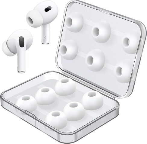 6 Pairs Replacement Ear Tips for AirPods Pro AirPods Pro 2,Premium Silicon Ear Buds Tips 12 Pieces with Portable Storage Box (S/M/L) in Saudi Arabia