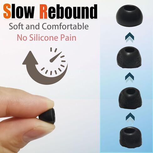 4 Pairs L/M/S/XS Memory Foam Tips for Airpods Pro/Airpods Pro 2 (2nd Generation) Earbuds Tips for Airpods Pro Replacement Ear Tips with Storage Box, White in Kuwait