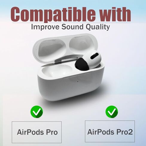 4 Pairs L/M/S/XS Memory Foam Tips for Airpods Pro/Airpods Pro 2 (2nd Generation) Earbuds Tips for Airpods Pro Replacement Ear Tips with Storage Box, White in Kuwait