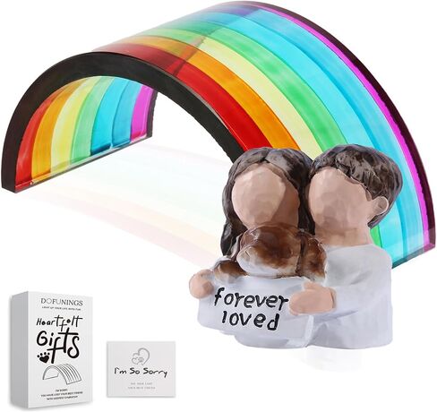 Rainbow Bridge Dog Memorial Gifts, Pet Memorial - I'll Meet You at The Rainbow Bridge - Pet Loss Gifts with Sympathy Card, Bereavement, Sympathy Keepsake Dog Mom, Dog Dad for Loss of Pet in Saudi Arabia