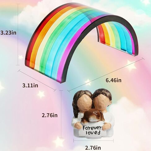 Rainbow Bridge Dog Memorial Gifts, Pet Memorial - I'll Meet You at The Rainbow Bridge - Pet Loss Gifts with Sympathy Card, Bereavement, Sympathy Keepsake Dog Mom, Dog Dad for Loss of Pet in Saudi Arabia