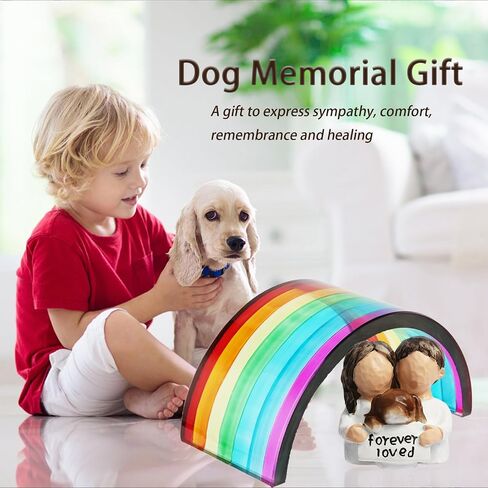 Rainbow Bridge Dog Memorial Gifts, Pet Memorial - I'll Meet You at The Rainbow Bridge - Pet Loss Gifts with Sympathy Card, Bereavement, Sympathy Keepsake Dog Mom, Dog Dad for Loss of Pet in Saudi Arabia