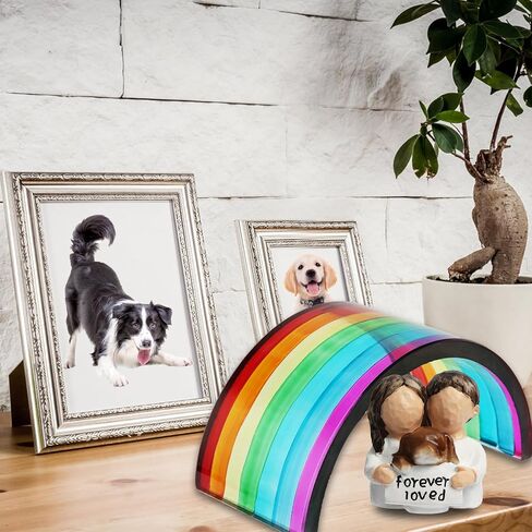 Rainbow Bridge Dog Memorial Gifts, Pet Memorial - I'll Meet You at The Rainbow Bridge - Pet Loss Gifts with Sympathy Card, Bereavement, Sympathy Keepsake Dog Mom, Dog Dad for Loss of Pet in Saudi Arabia